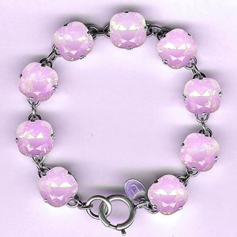 Catherine Popesco pink rosewater and silver bracelet